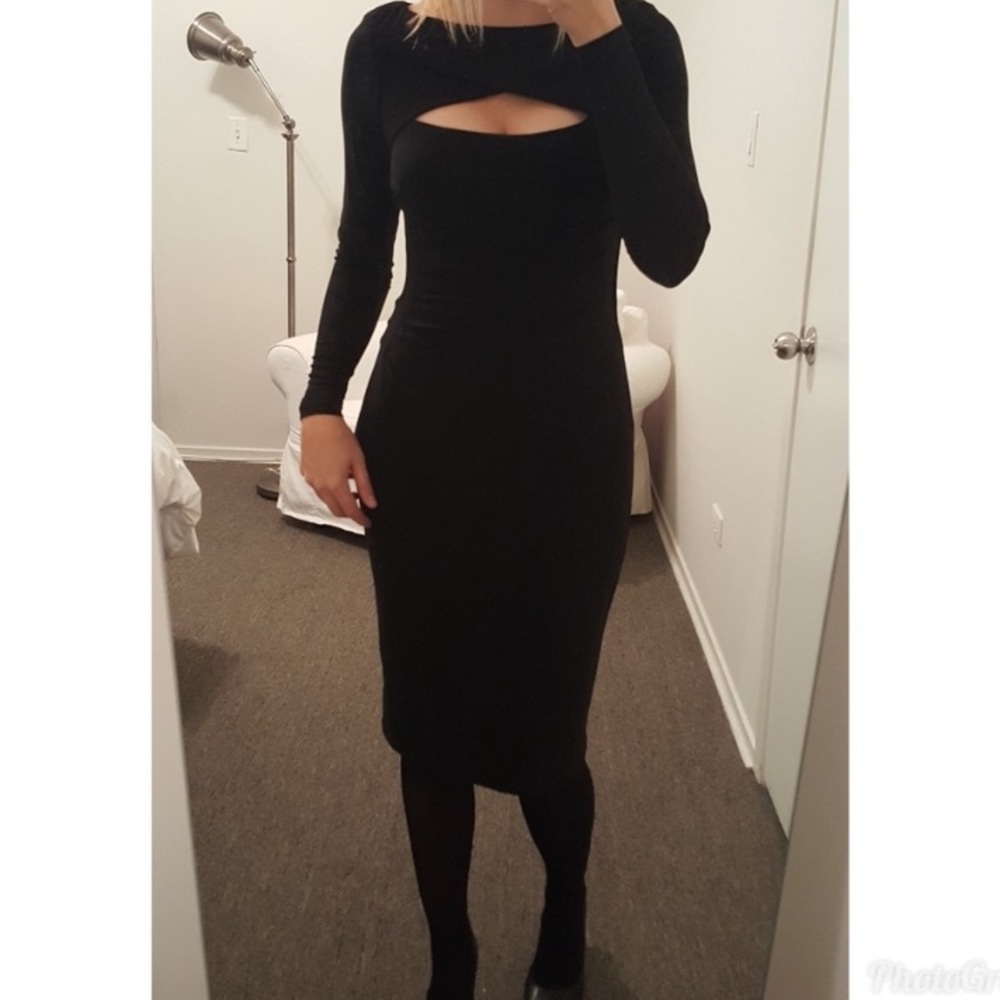 Reposh, worn once, black long sleeve holiday dress